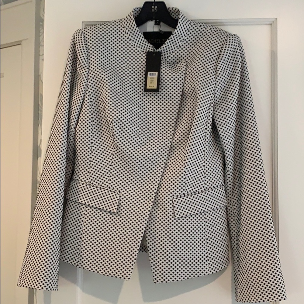 NWT Rachel Zoe Black and White Blazer Size 8